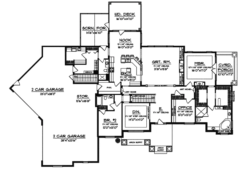 Ranch House Plan First Floor - Elsah Ranch Style Home 051D-0646 - Search House Plans and More