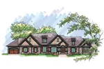 Ranch House Plan Front of Home - Elsah Ranch Style Home 051D-0646 - Search House Plans and More