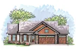Ranch House Plan Front of Home - Quenley Ranch Style Home 051D-0648 - Shop House Plans and More