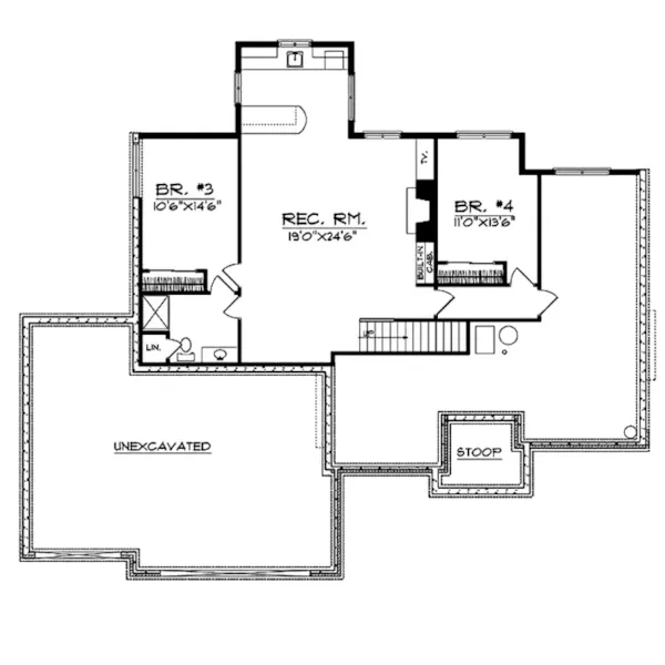 Lower Level Floor - 051D-0649 - Shop House Plans and More