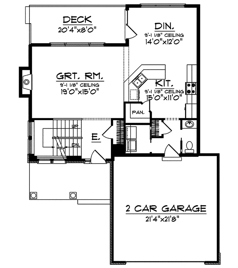 Arts & Crafts House Plan First Floor - Camhill Craftsman Home 051D-0651 - Search House Plans and More
