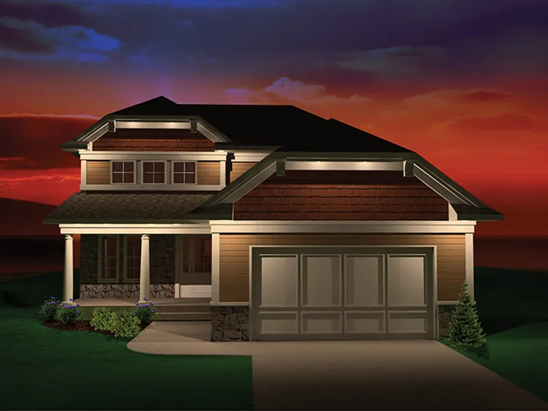 Arts & Crafts House Plan Front of Home - Camhill Craftsman Home 051D-0651 - Search House Plans and More