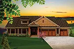 Traditional House Plan Front of Home - Montana Rustic Craftsman Home 051D-0657 - Shop House Plans and More