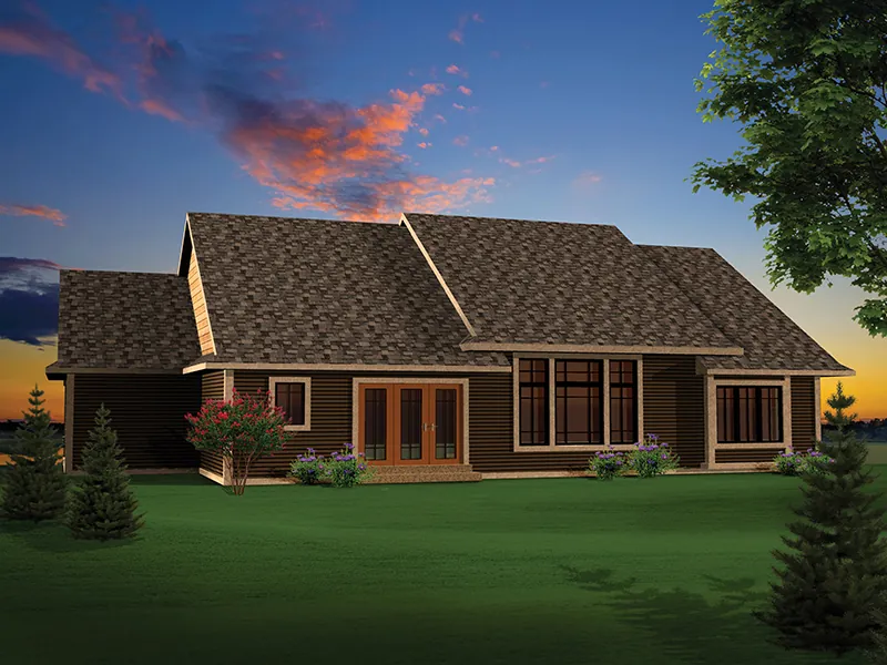 Ranch House Plan Rear Photo 01 - Montana Rustic Craftsman Home 051D-0657 - Shop House Plans and More