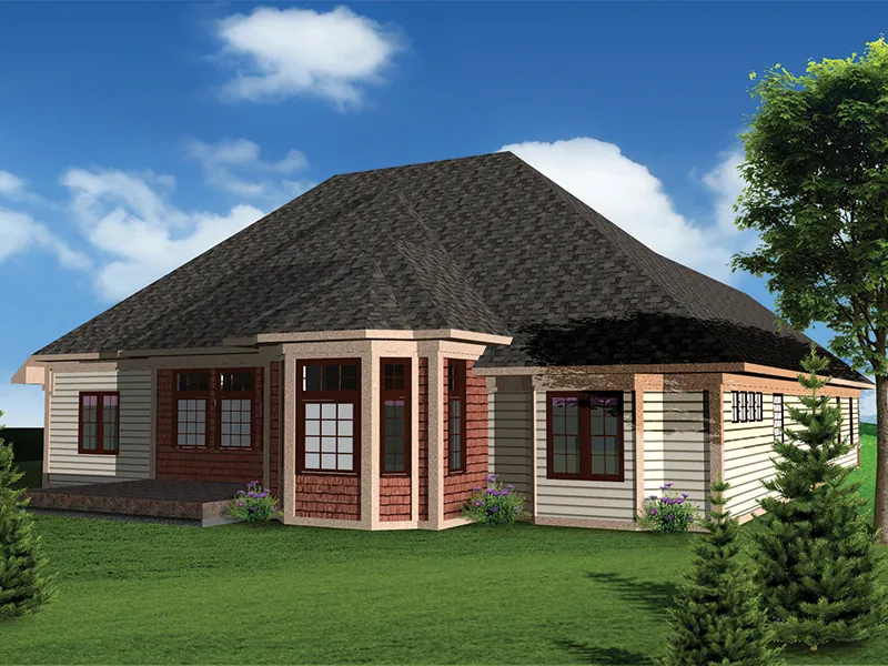 Ranch House Plan Rear Photo 01 - Lucerna Traditional Ranch Home 051D-0658 - Shop House Plans and More