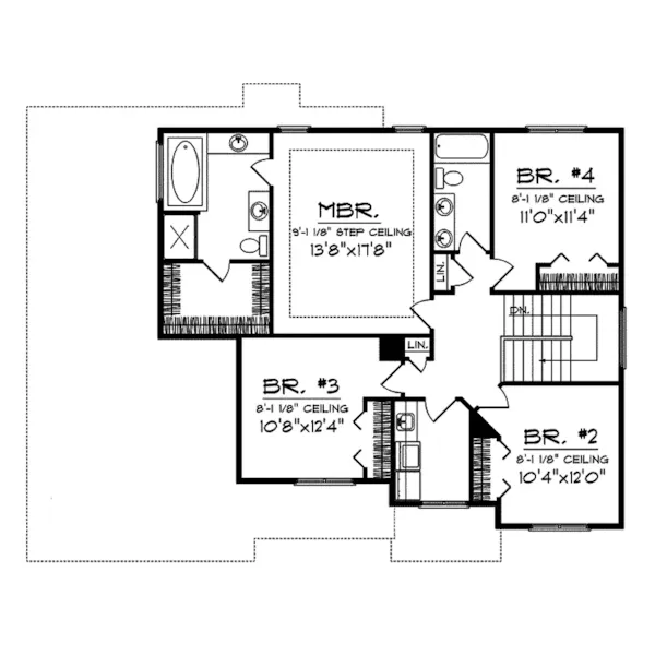 Santa Fe House Plan Second Floor - Moreno Hill Prairie Style Home 051D-0660 - Shop House Plans and More