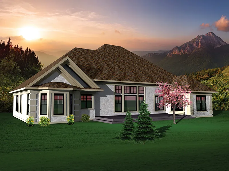 Mediterranean House Plan Rear Photo 01 - San Simone Country French Home 051D-0662 - Shop House Plans and More