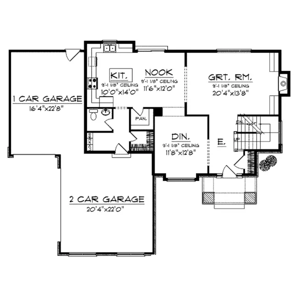 Arts & Crafts House Plan First Floor - Humbolt Shingle Style Home 051D-0663 - Search House Plans and More