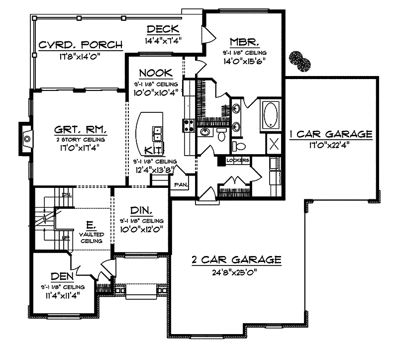 Arts & Crafts House Plan First Floor - Wayfair Traditional Home 051D-0665 - Shop House Plans and More