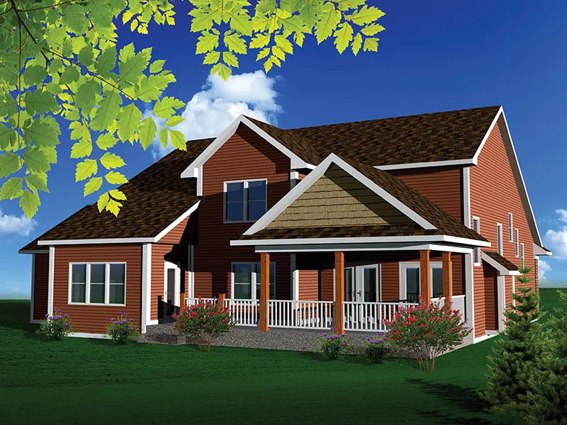 Arts & Crafts House Plan Rear Photo 01 - Wayfair Traditional Home 051D-0665 - Shop House Plans and More