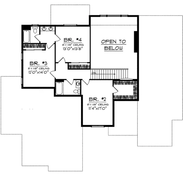 Rustic House Plan Second Floor - Walmann Traditional Home 051D-0668 - Shop House Plans and More