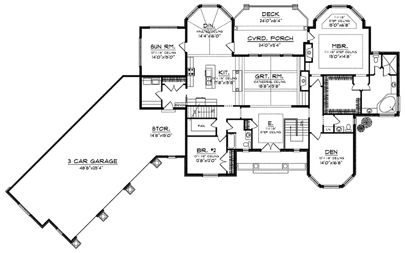 Craftsman House Plan First Floor - Haddington Place Luxury Ranch Home 051D-0670 - Search House Plans and More