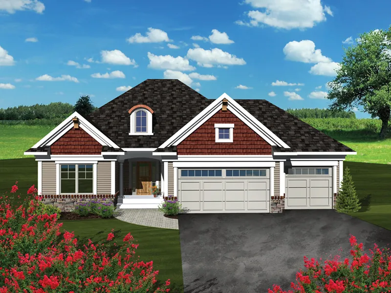 Ranch House Plan Front of Home - Mallard Traditional Ranch Home 051D-0675 - Shop House Plans and More