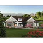 Craftsman House Plan Front of Home - Bellarmine European Ranch Home 051D-0676 - Search House Plans and More