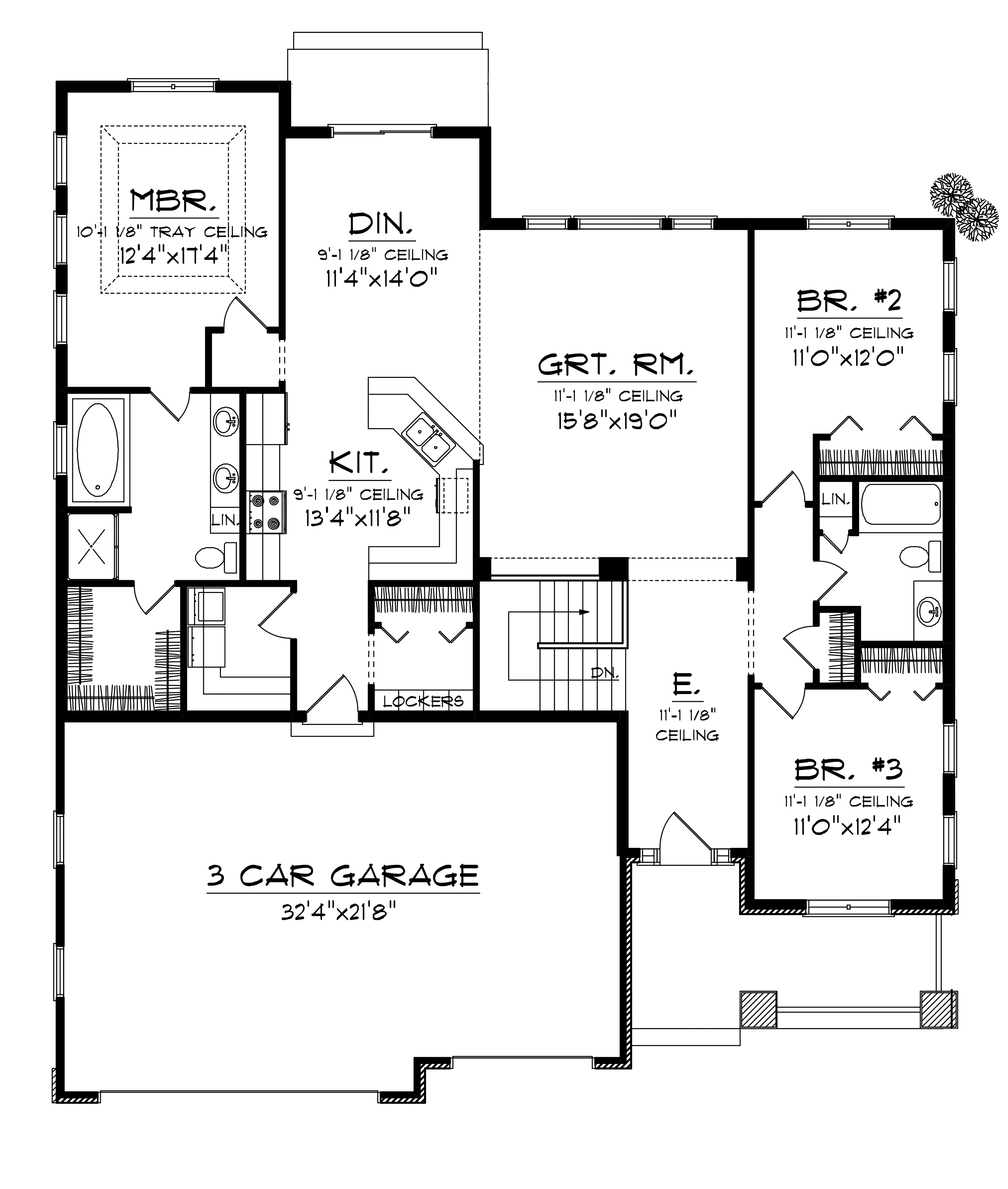 Country House Plan First Floor - Cadford Traditional Ranch Home 051D-0678 - Search House Plans and More