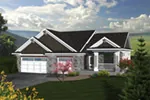 Shingle House Plan Front of Home - Cadford Traditional Ranch Home 051D-0678 - Search House Plans and More