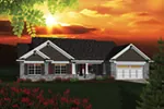 Shingle House Plan Front of Home - Ridgecrest Rustic Ranch Home 051D-0680 - Shop House Plans and More