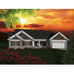 Shingle House Plan Front of Home - Ridgecrest Rustic Ranch Home 051D-0680 - Shop House Plans and More