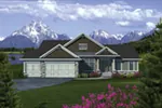 Shingle House Plan Front of Home - Dranlake Craftsman Ranch Home 051D-0682 - Search House Plans and More