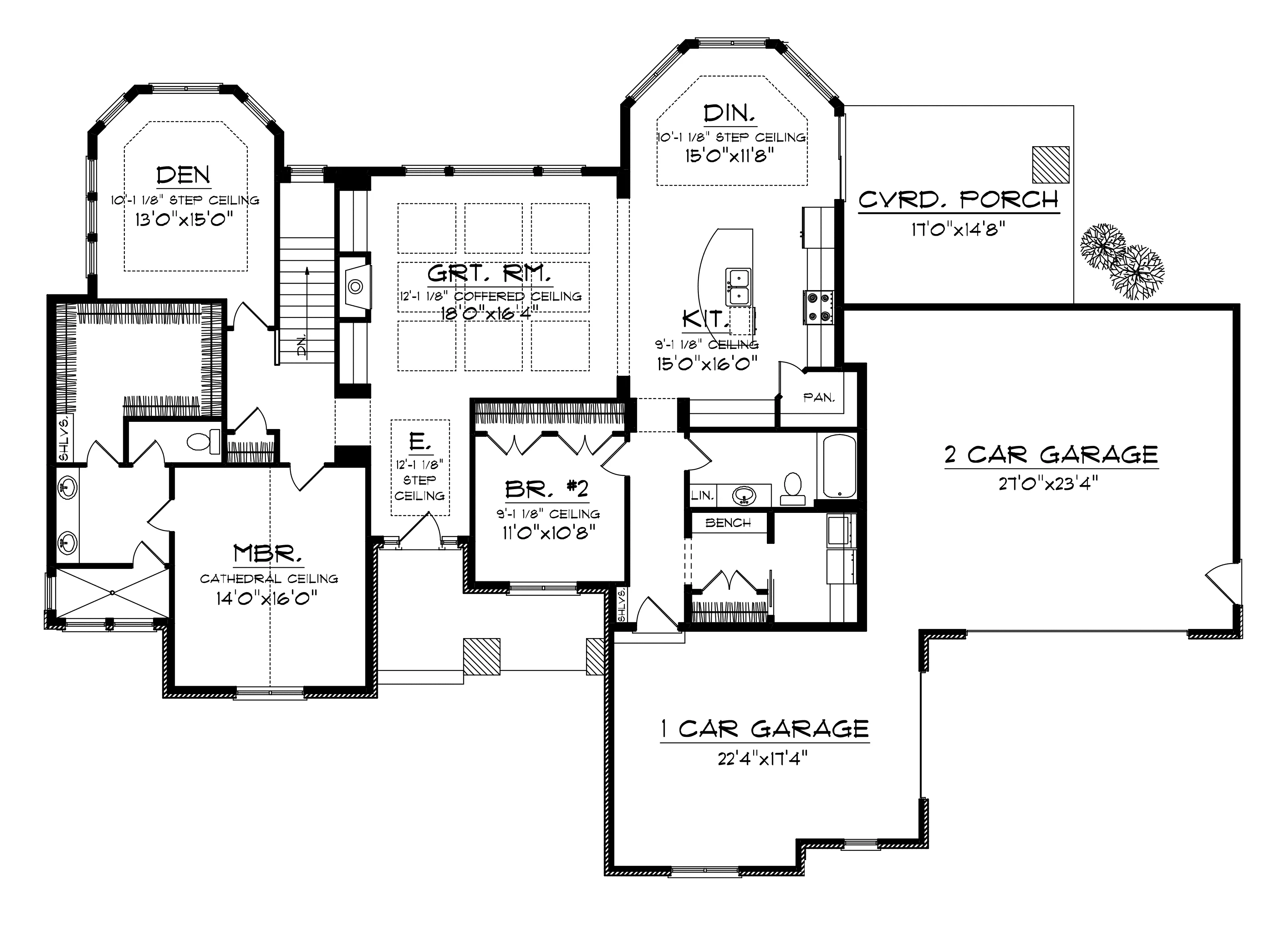 Craftsman House Plan First Floor - Murdoch Traditional Ranch Home 051D-0683 - Shop House Plans and More