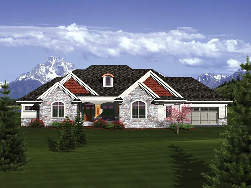 Craftsman House Plan Front of Home - Murdoch Traditional Ranch Home 051D-0683 - Shop House Plans and More