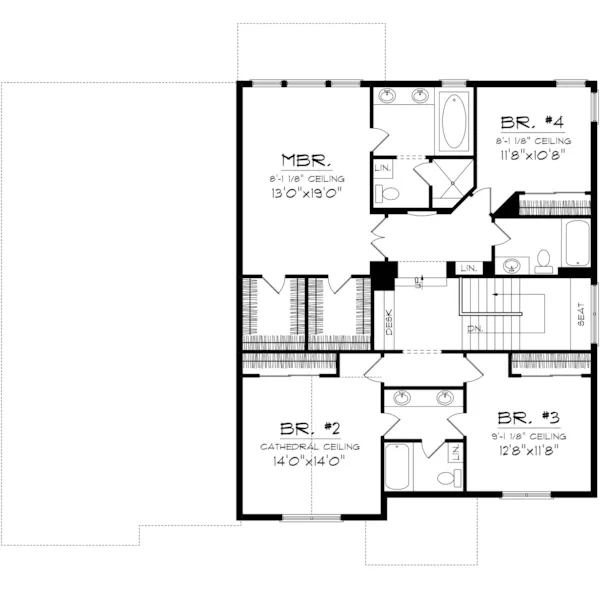 Arts & Crafts House Plan Second Floor - Renette European Home 051D-0686 - Shop House Plans and More