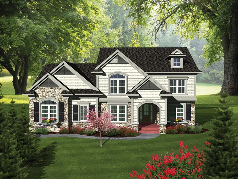 Traditional House Plan Front of Home - Renette European Home 051D-0686 - Shop House Plans and More