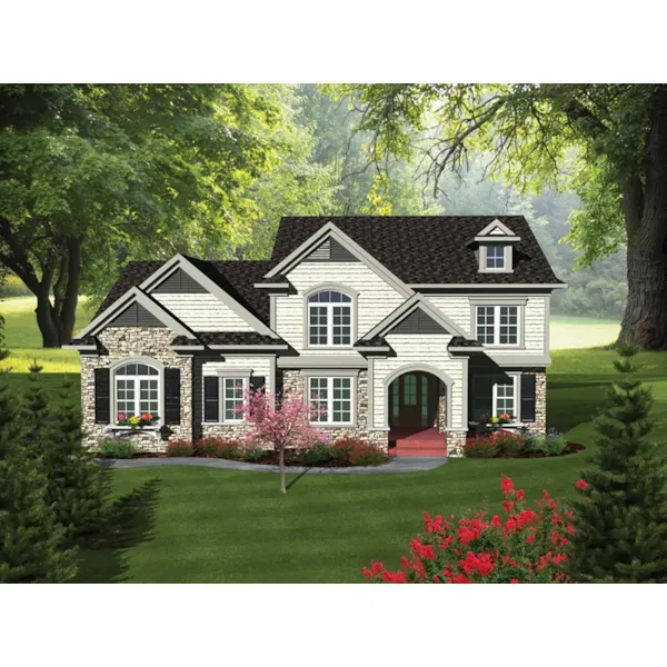 Arts & Crafts House Plan Front of Home - Renette European Home 051D-0686 - Shop House Plans and More