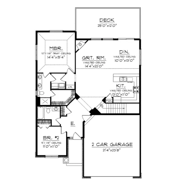 Cape Cod & New England House Plan First Floor - Woodchase Craftsman Ranch Home 051D-0687 - Shop House Plans and More