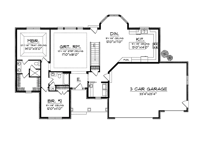 Craftsman House Plan First Floor - Jasper Sound Traditional Ranch Home 051D-0692 - Search House Plans and More