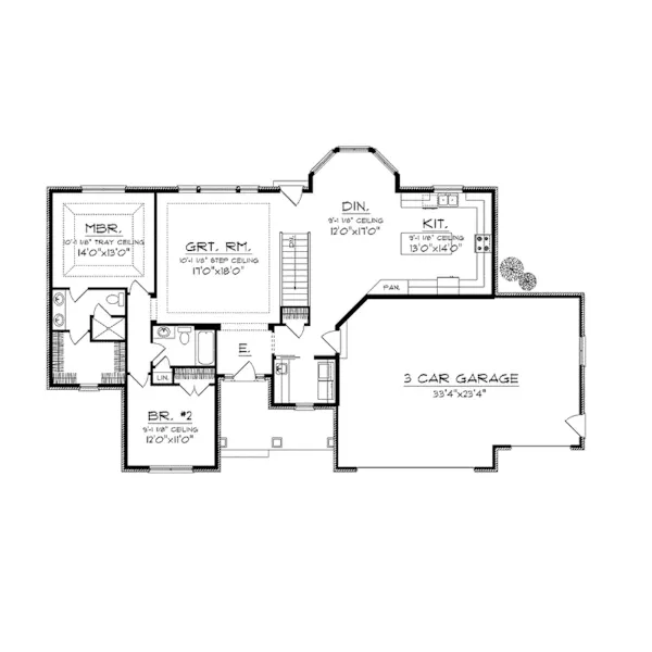 Craftsman House Plan First Floor - Jasper Sound Traditional Ranch Home 051D-0692 - Search House Plans and More