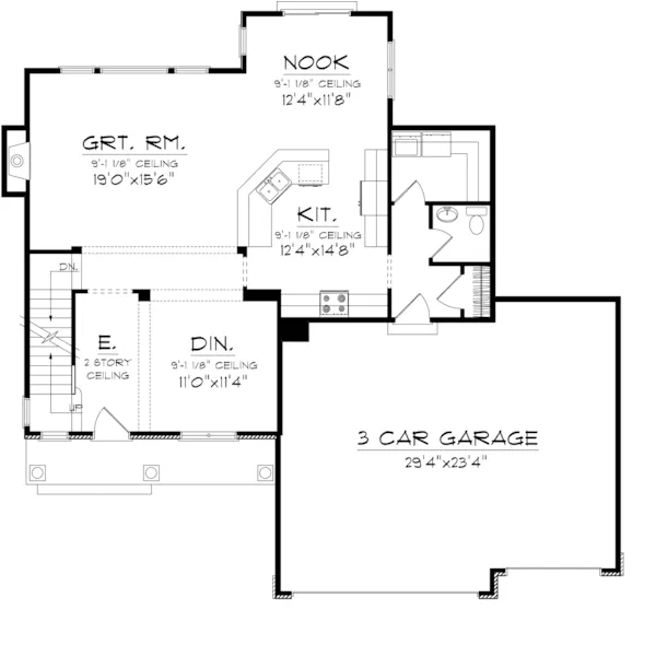 Country House Plan First Floor - McIntosh Traditional Home 051D-0698 - Shop House Plans and More