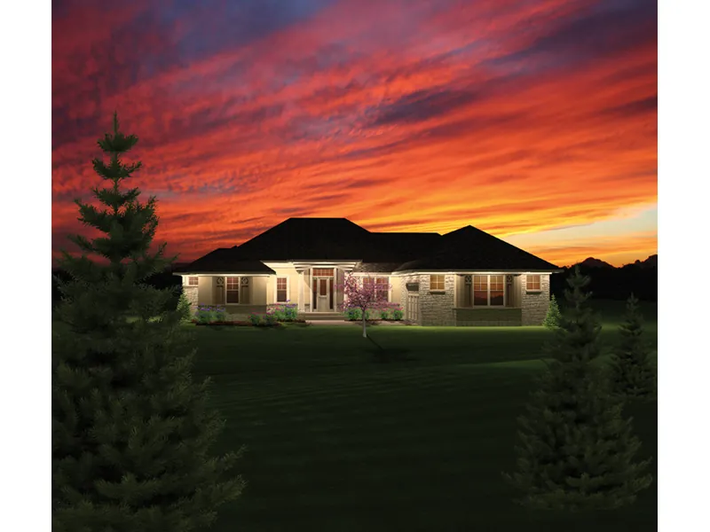 Italian House Plan Front of Home - Ciboney Sunbelt Ranch Home 051D-0699 - Search House Plans and More