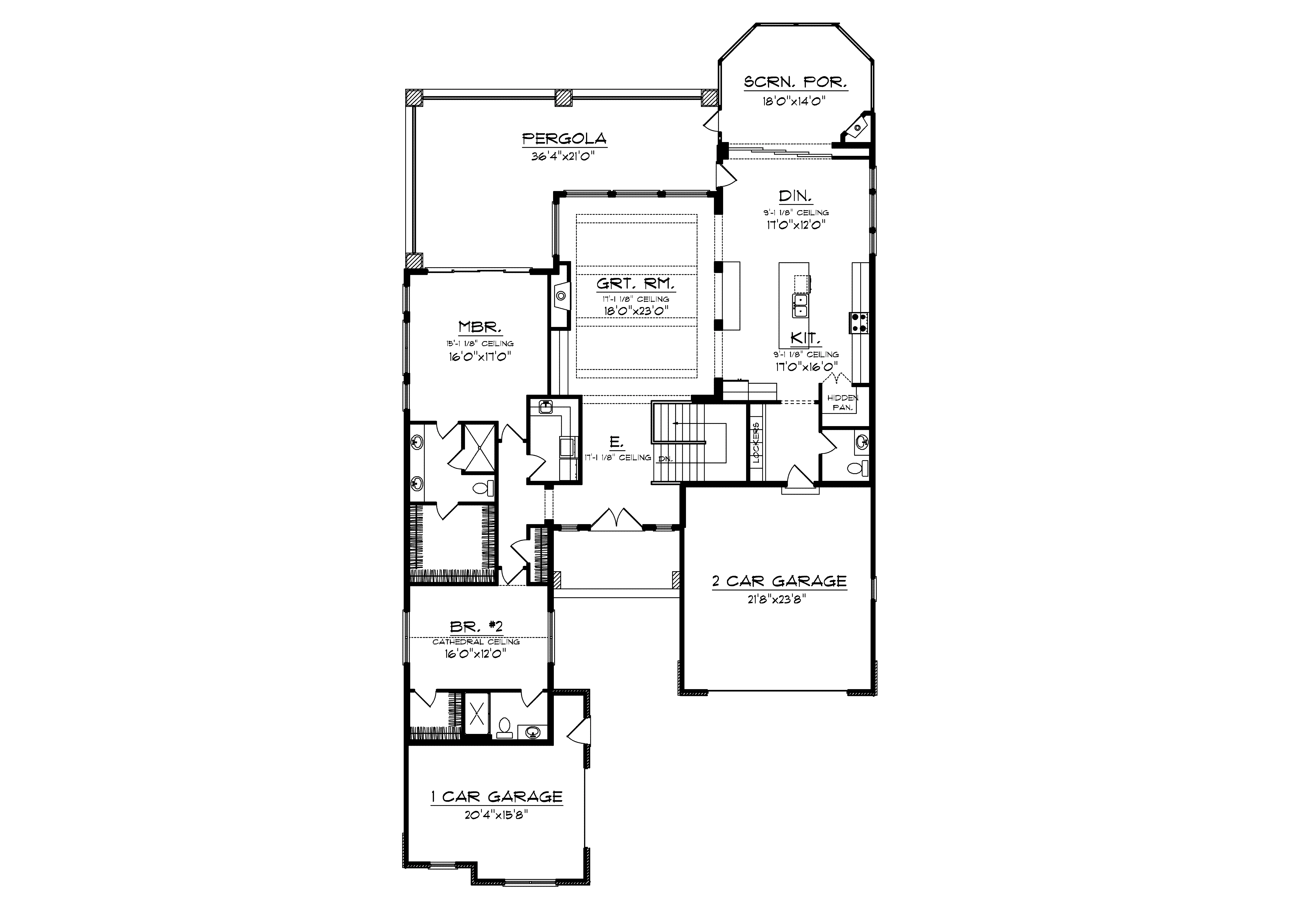Ranch House Plan First Floor - Elvado Rustic Ranch Home 051D-0700 - Search House Plans and More