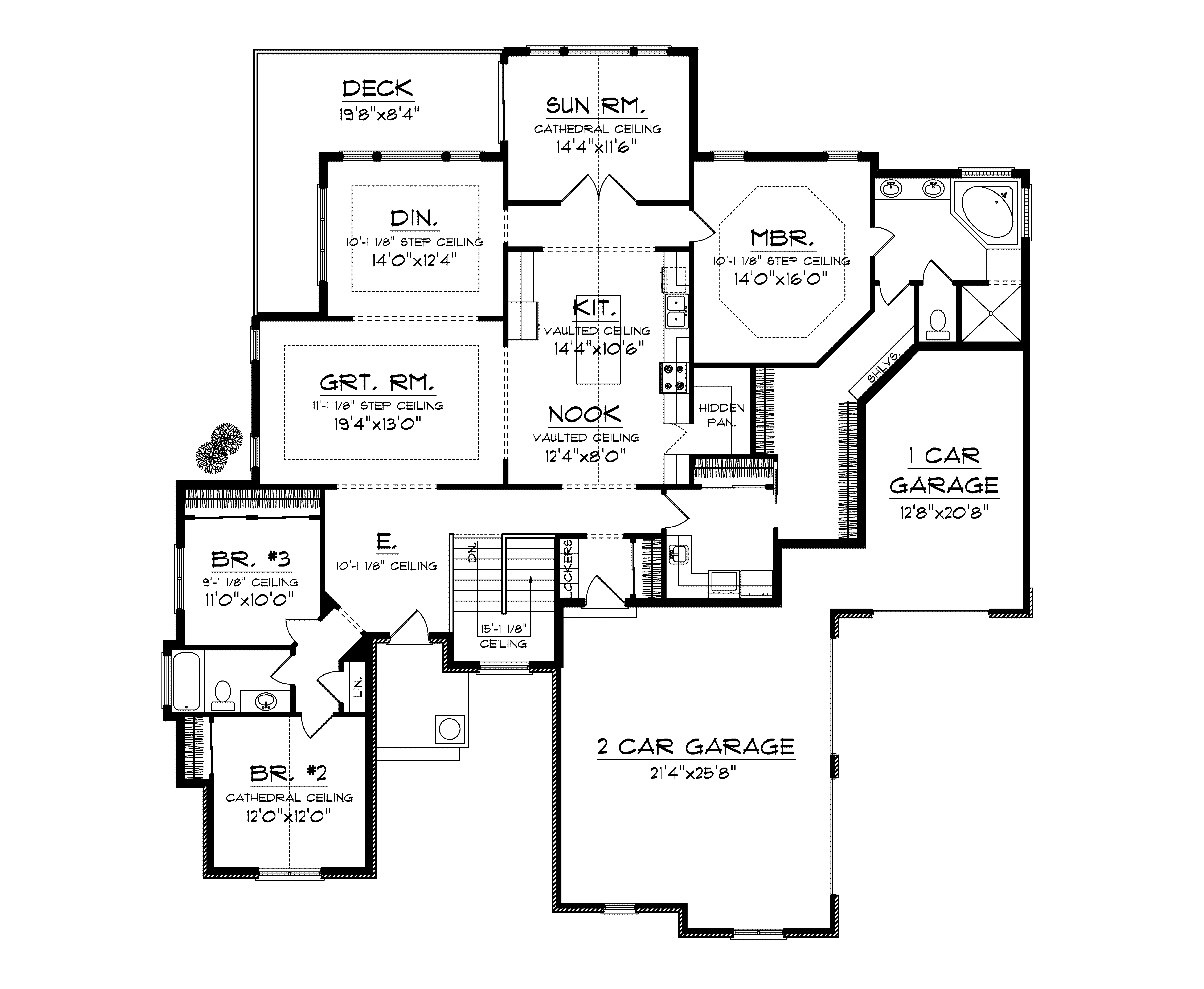 Craftsman House Plan First Floor - Carton Rustic Ranch Home 051D-0701 - Search House Plans and More