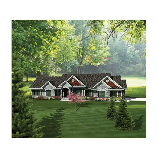 Country House Plan Front of Home - May Flower Country Ranch Home 051D-0702 - Shop House Plans and More