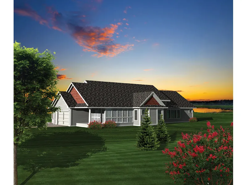 Ranch House Plan Color Image of House - May Flower Country Ranch Home 051D-0702 - Shop House Plans and More