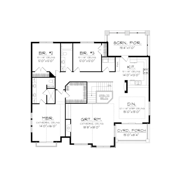 Craftsman House Plan Second Floor - Marveline European Home 051D-0703 - Shop House Plans and More