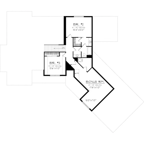 Rustic House Plan Second Floor - Pleasant Peak Rustic Home 051D-0704 - Shop House Plans and More