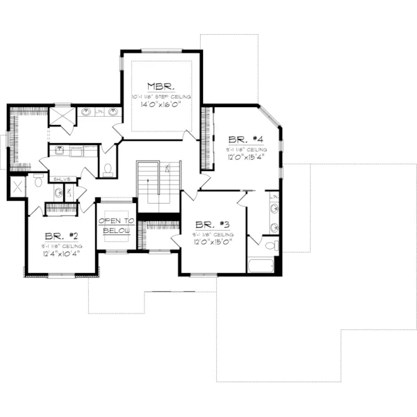 Cape Cod & New England House Plan Second Floor - Cachelle Luxury Craftsman Home 051D-0707 - Search House Plans and More