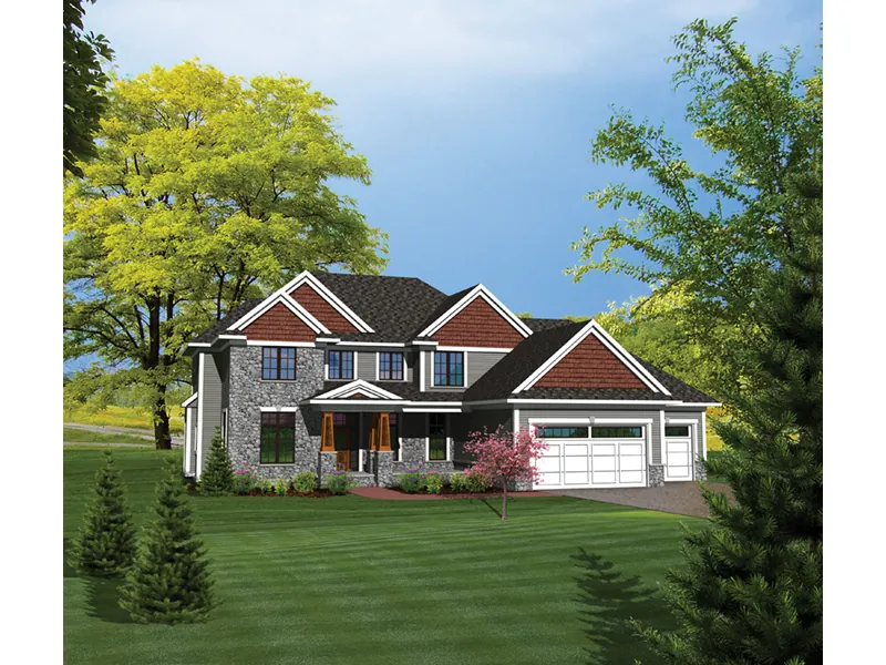 Cape Cod & New England House Plan Front of Home - Cachelle Luxury Craftsman Home 051D-0707 - Search House Plans and More