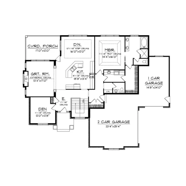 Country French House Plan First Floor - Mozelle Bay Craftsman Home 051D-0710 - Shop House Plans and More