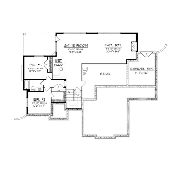 Country French House Plan Lower Level Floor - Mozelle Bay Craftsman Home 051D-0710 - Shop House Plans and More