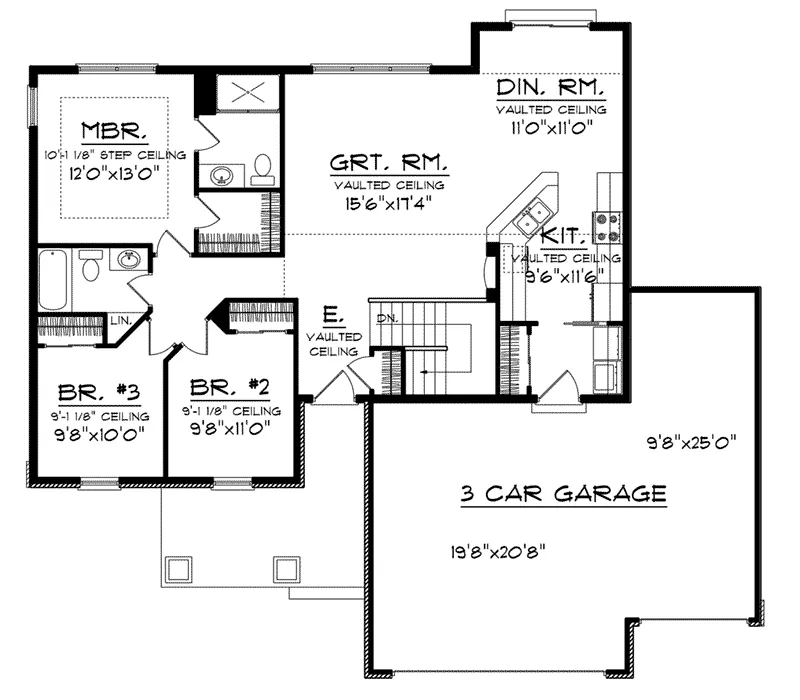 Craftsman House Plan First Floor - Marol Glen Craftsman Home 051D-0711 - Shop House Plans and More