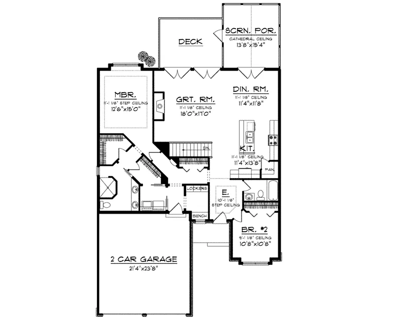 Country French House Plan First Floor - Baptiste European Ranch Home 051D-0713 - Search House Plans and More