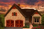 Country French House Plan Front of Home - Baptiste European Ranch Home 051D-0713 - Search House Plans and More