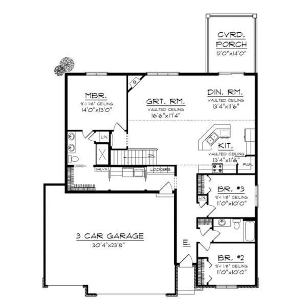 Country House Plan First Floor - Vicsford Craftsman Ranch Home 051D-0714 - Shop House Plans and More