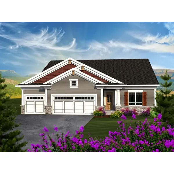 Country House Plan Front of Home - Vicsford Craftsman Ranch Home 051D-0714 - Shop House Plans and More