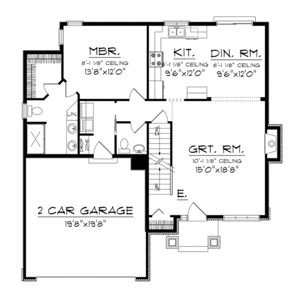 Craftsman House Plan First Floor - Brewton Shingle Style Home 051D-0715 - Search House Plans and More