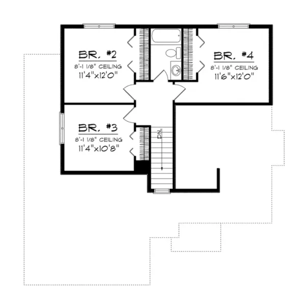 Craftsman House Plan Second Floor - Brewton Shingle Style Home 051D-0715 - Search House Plans and More